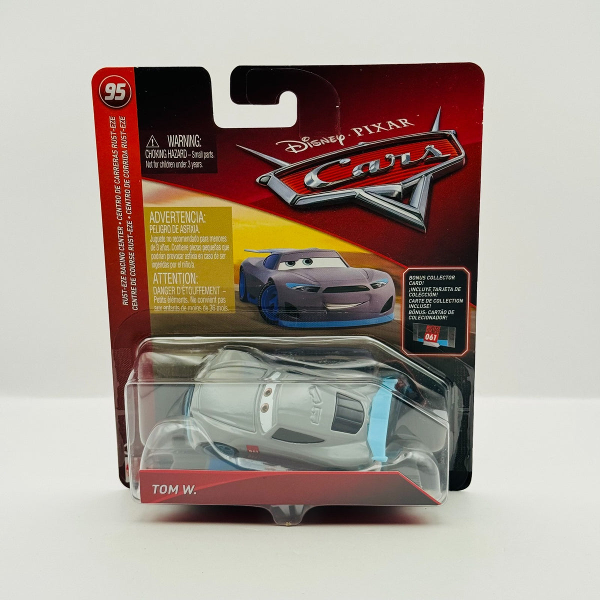 Disney Pixar Cars - TRAINEE #061 TOM W. COLLECTOR CARD RRC 2018 - 1:55 Diecast