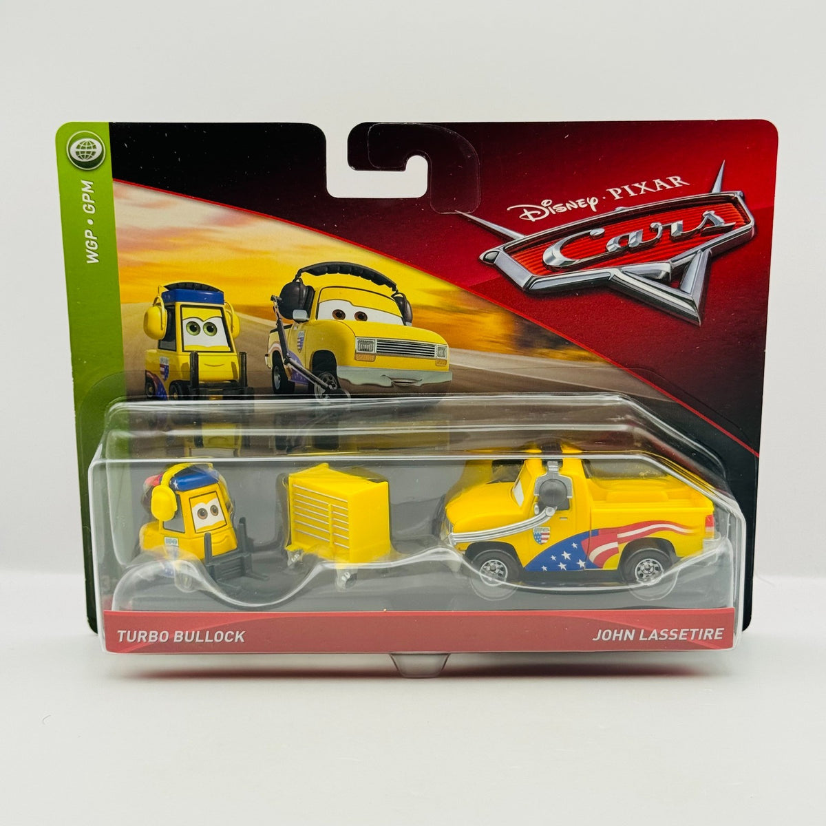 Disney Pixar Cars - TURBO BULLOCK & JOHN LASSETIRE JEFF WGP 2018 - 1:55 Diecast