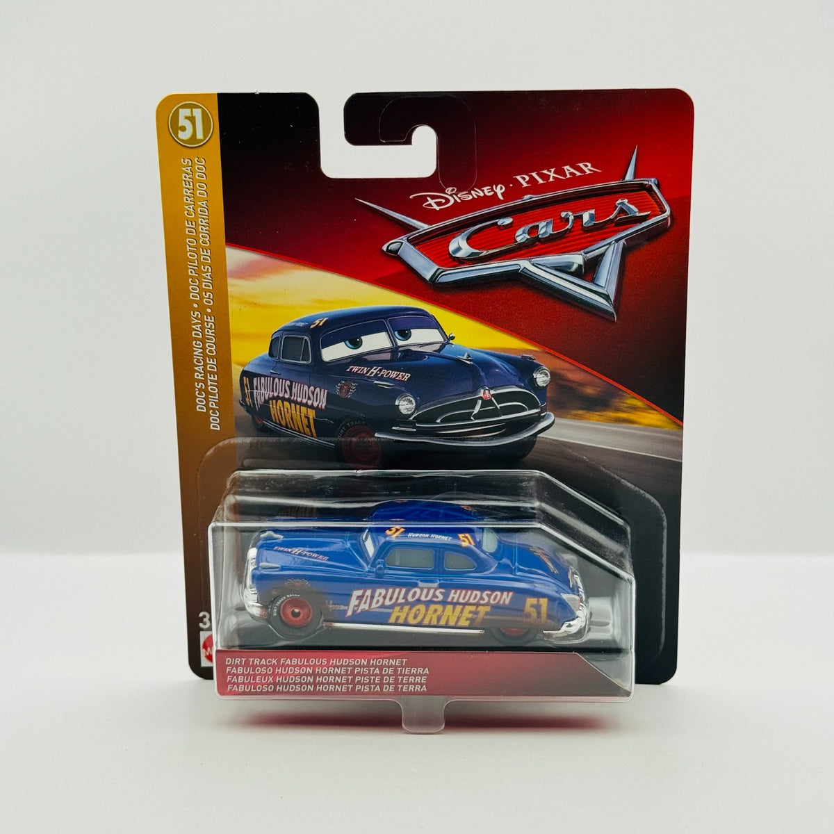 Disney Pixar Cars - DIRT TRACK FABULOUS HUDSON Racing Days 2018 - 1:55 Diecast