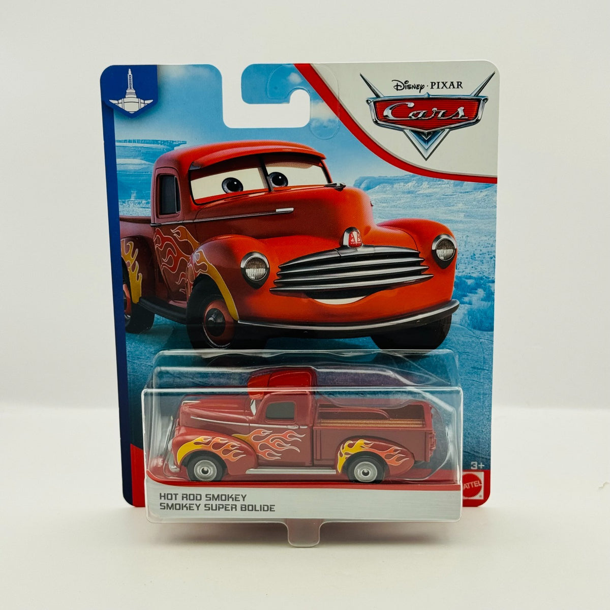 Disney Pixar Cars - HOT ROD SMOKEY WITH FLAMES Blue Desert 2020 - 1:55 Diecast