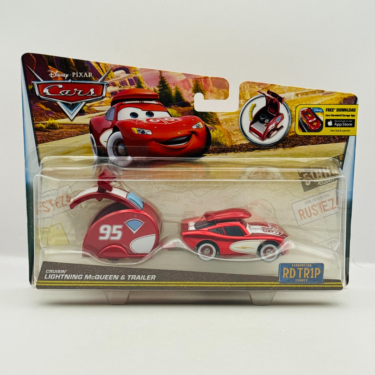 Disney Pixar Cars - ROAD TRIP LIGHTNING MCQUEEN & TRAILER RD TR1P - 1:55 Diecast