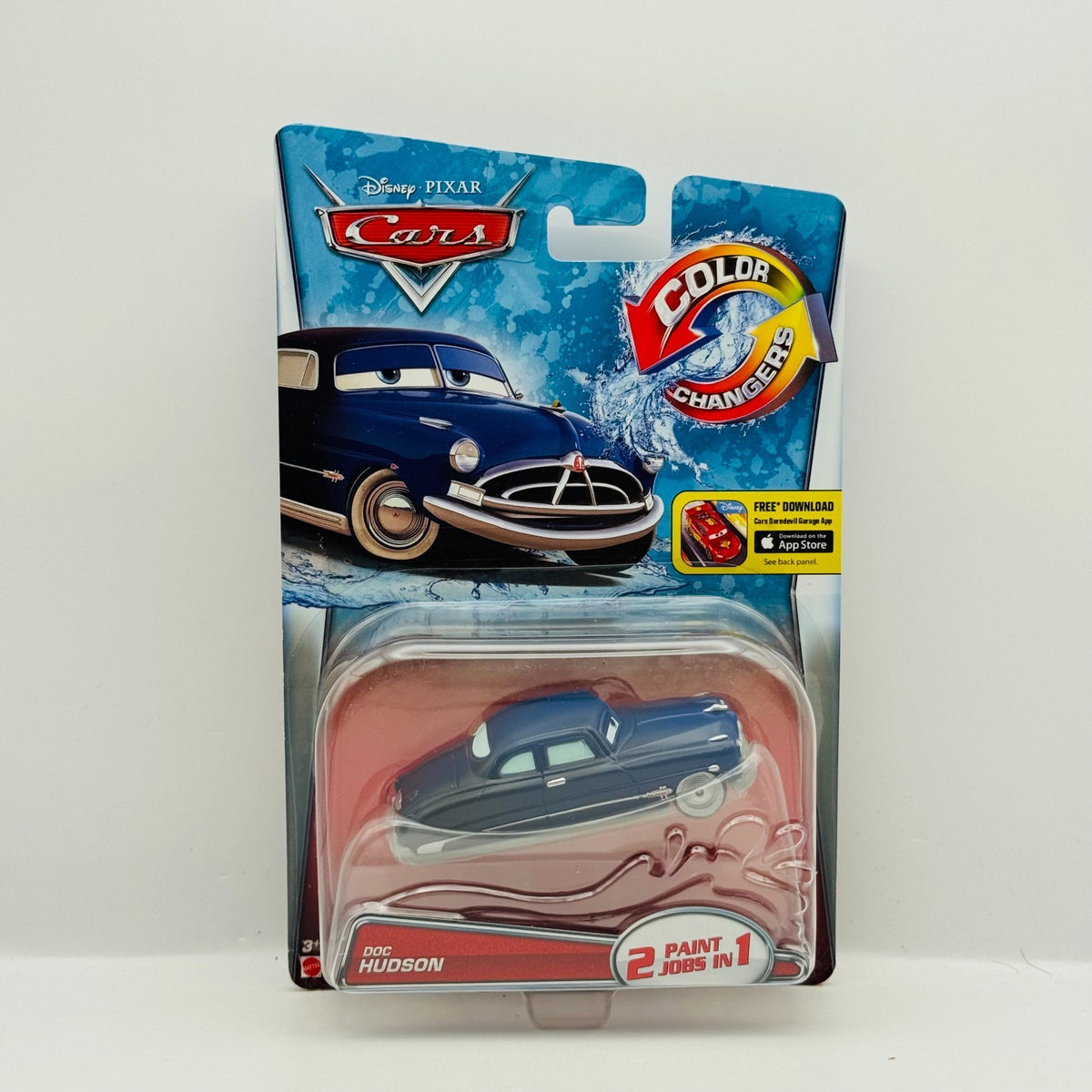 Disney Pixar Cars - COLOR CHANGERS DOC HUDSON BLACK/BLUE 2015 - 1:55 Scale