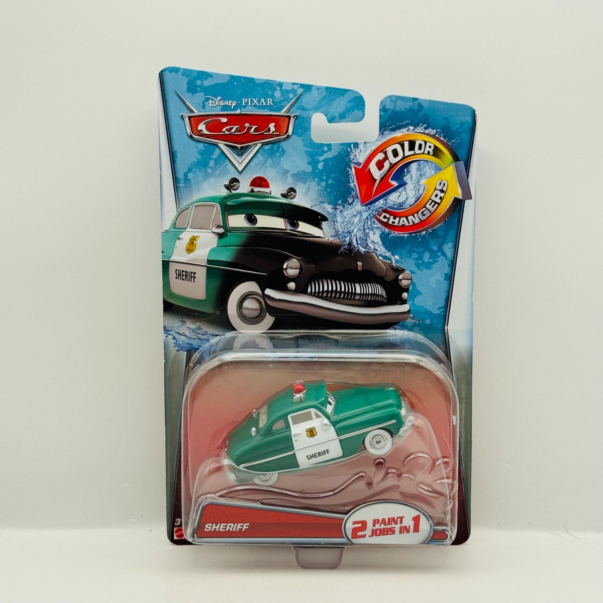 Disney Pixar Cars - COLOR CHANGERS SHERIFF GREEN/BLACK 2015 - 1:55 Scale