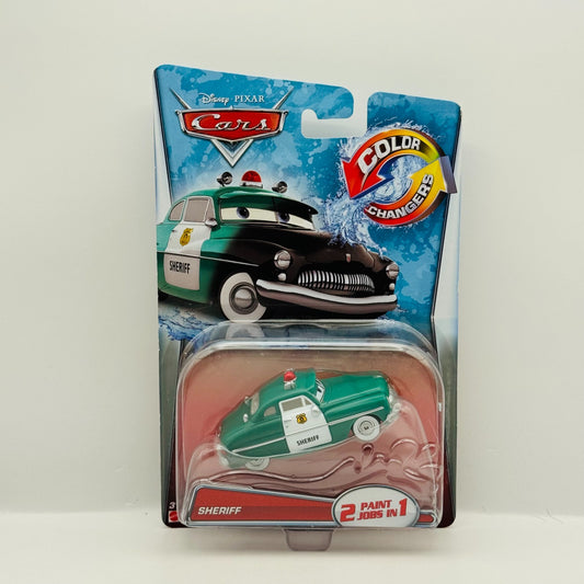 Disney Pixar Cars - COLOR CHANGERS SHERIFF GREEN/BLACK 2015 - 1:55 Scale