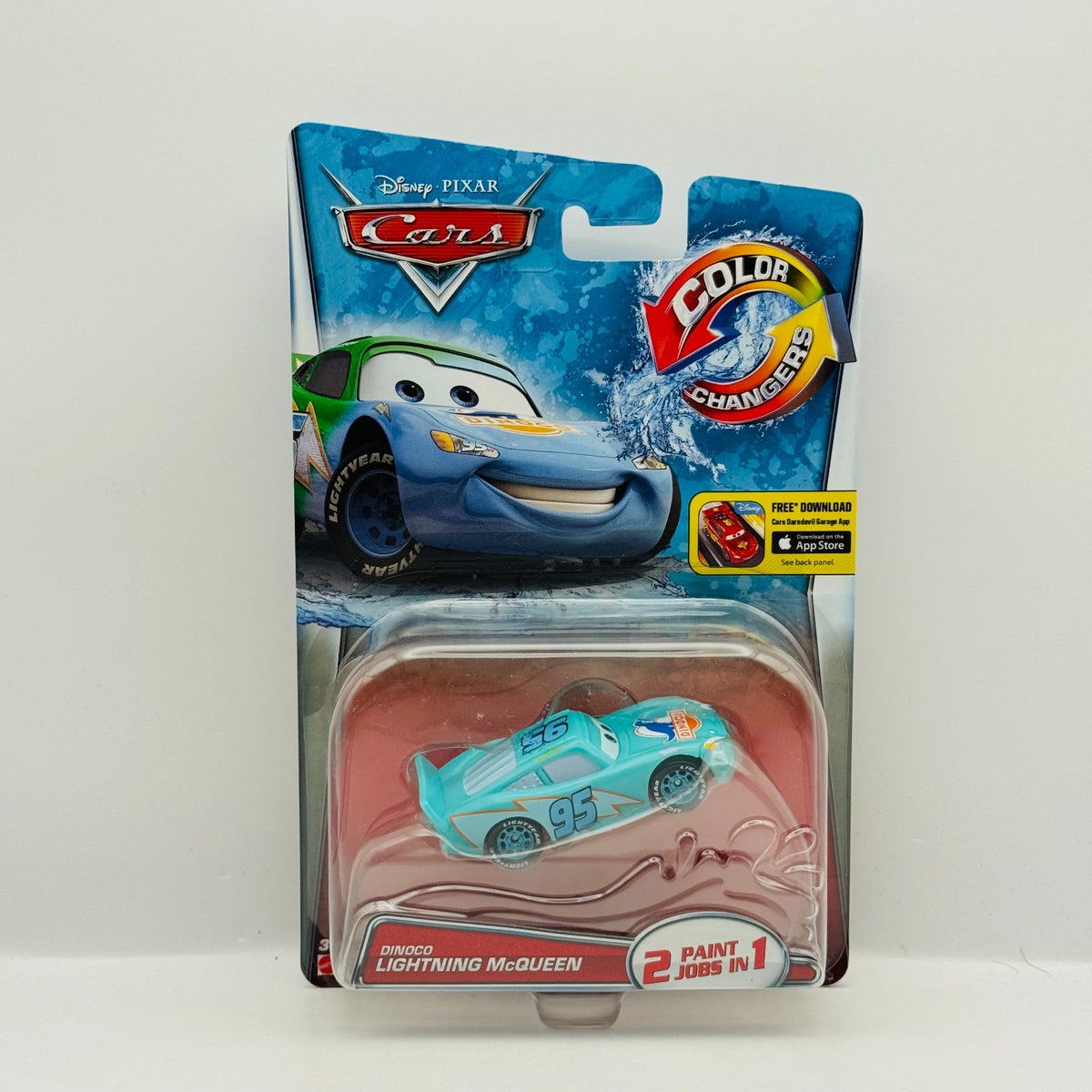 Disney Pixar Cars - COLOR CHANGERS DINOCO MCQUEEN BLUE/GREEN 2015 - 1:55 Scale