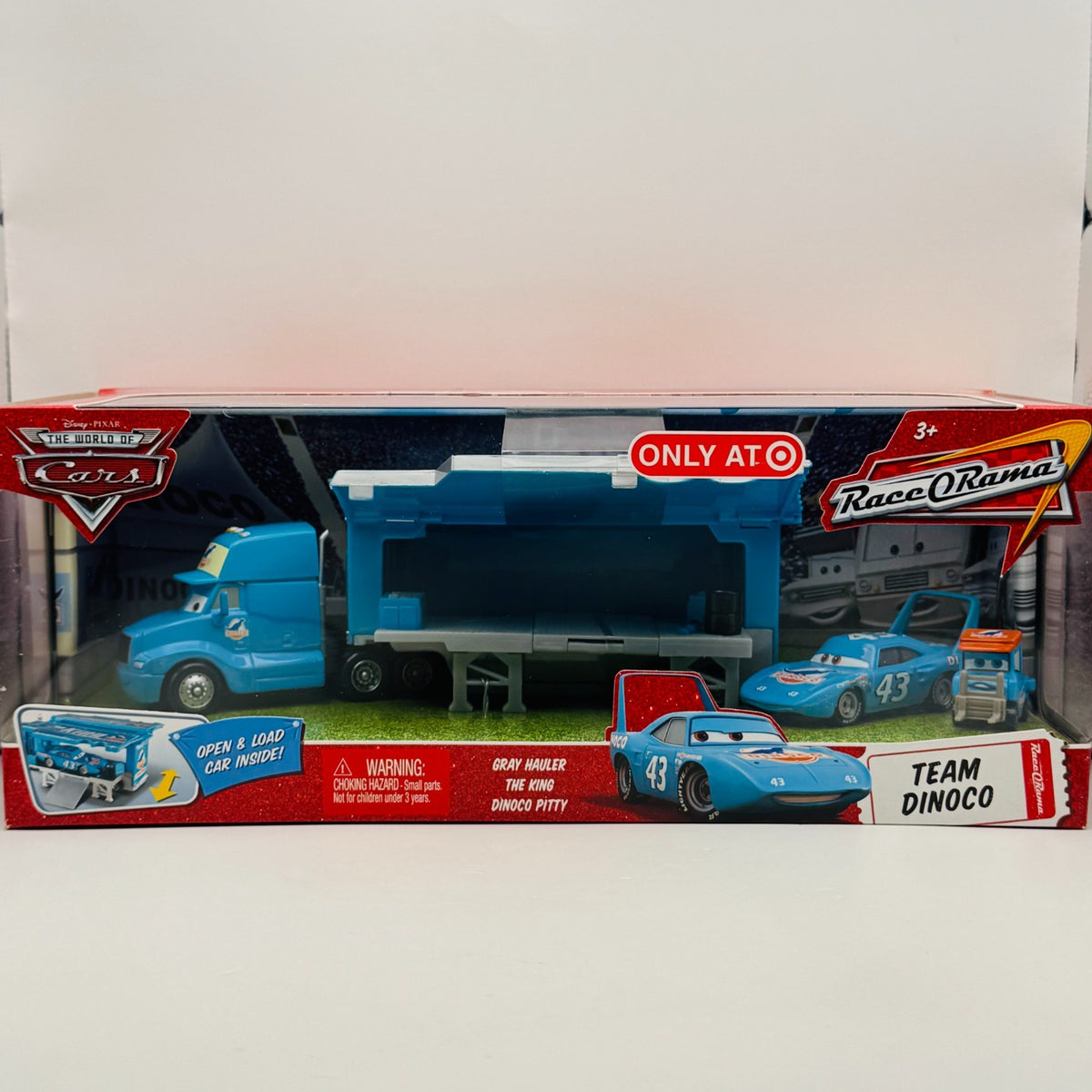 Disney Pixar Cars TEAM DINOCO CREW GRAY HAULER KING PITTY RESEALED- 1:55 Diecast