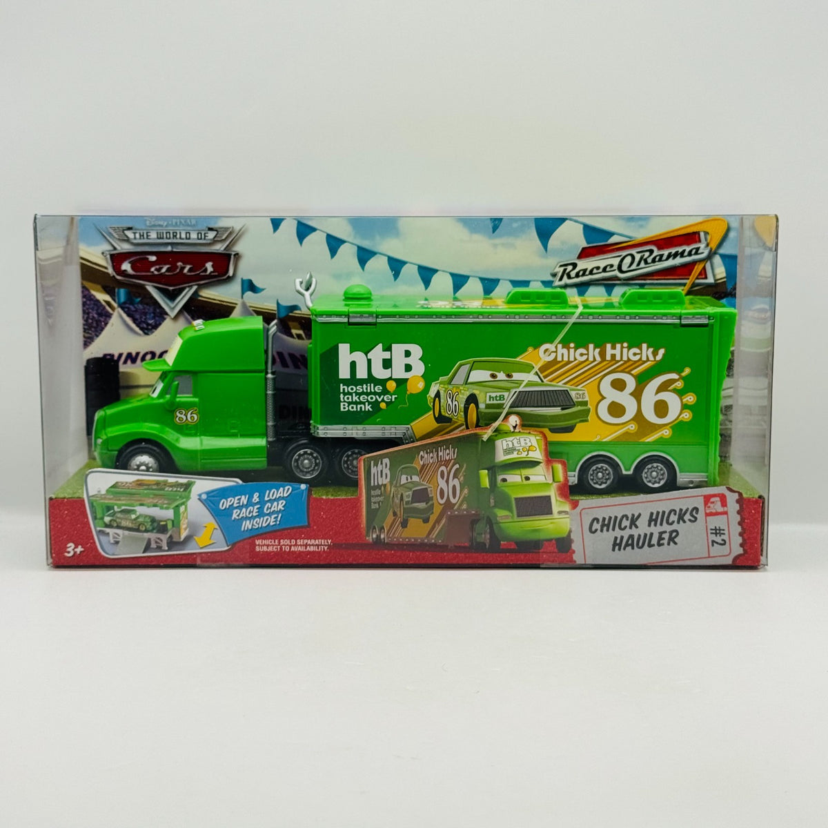 Disney Pixar Cars - CHICK HICKS HTB HAULER Truck & Trailer 2009 - 1:55 Diecast
