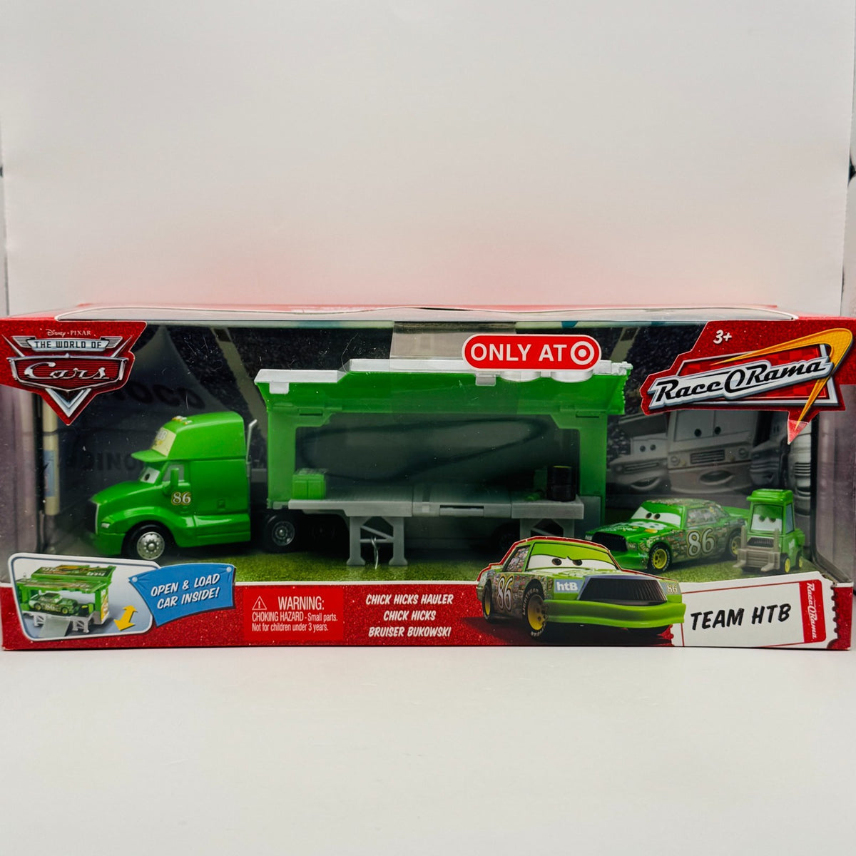 Disney Pixar Cars - TEAM HTB CREW HAULER CHICK HICKS PITTY RESEALED 1:55 Diecast
