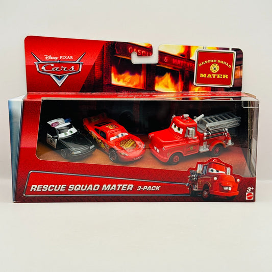 Disney Pixar Cars - RESCUE SQUAD MATER 3-PK SOAKED MCQUEEN MATER - 1:55 Diecast