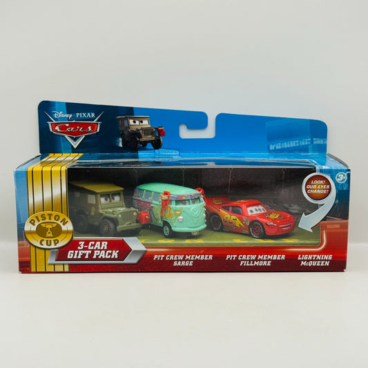 Disney Pixar Cars PIT CREW MEMBER FILLMORE SARGE MCQUEEN 3-PK 2010 1:55 Diecast