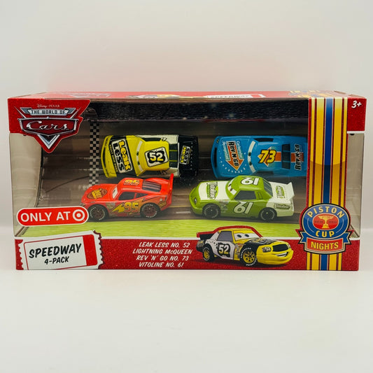 Disney Pixar Cars - SPEEDWAY 4-PK REV-N-GO MISTI MOTORKRASS JAMES - 1:55 Diecast