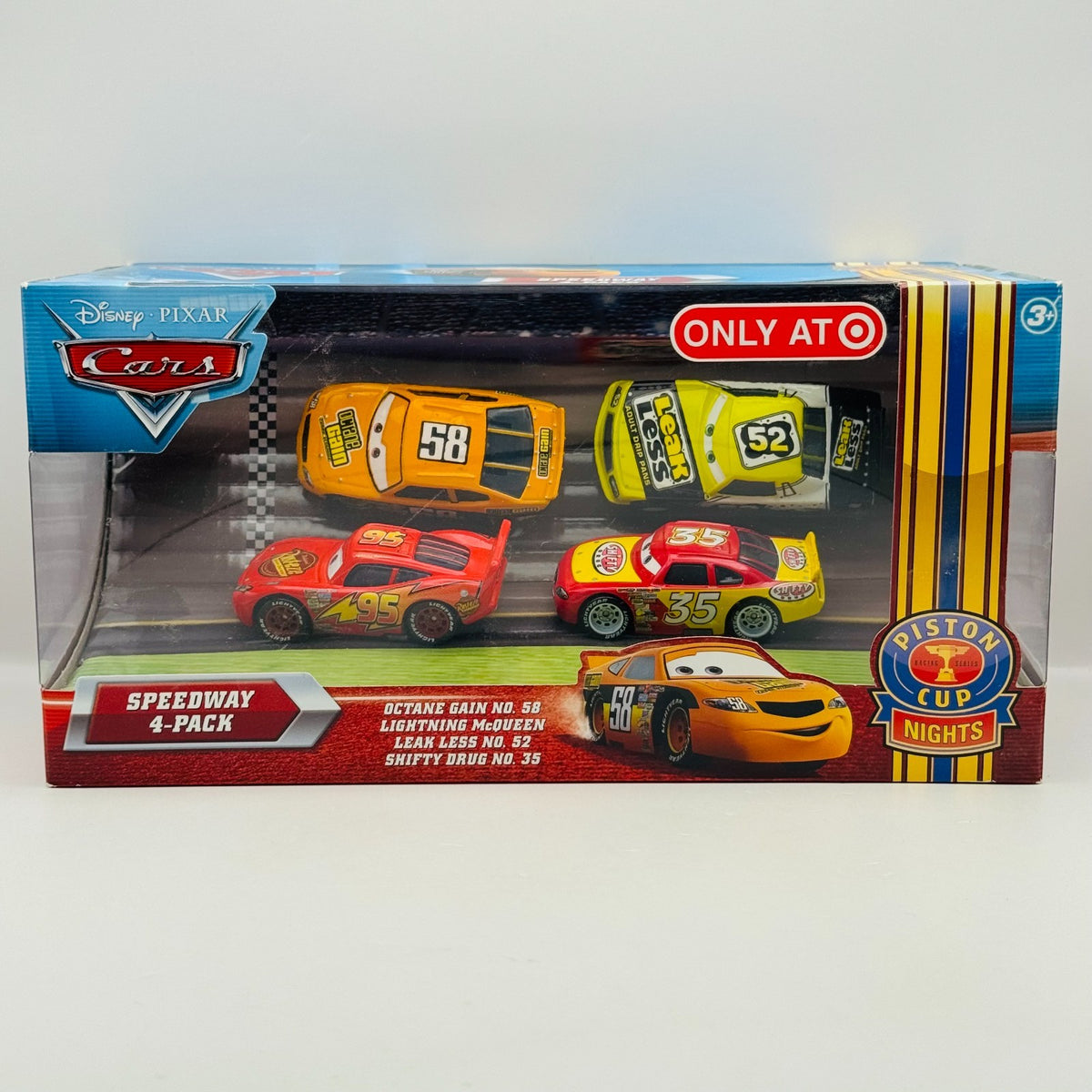 Disney Pixar Cars - SPEEDWAY 4-PK KEVIN RACINGTIRE SHIFTY DRUG - 1:55 Diecast
