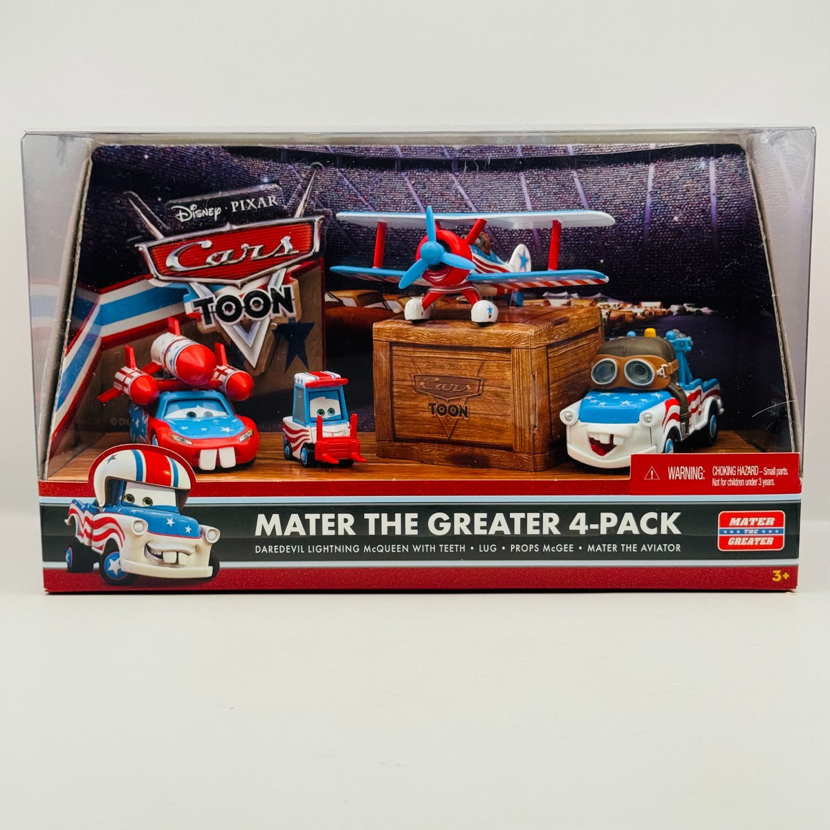 Disney Pixar Cars - MATER THE GREATER 4-PK AVIATOR MATER DAREDEVIL 1:55 Diecast