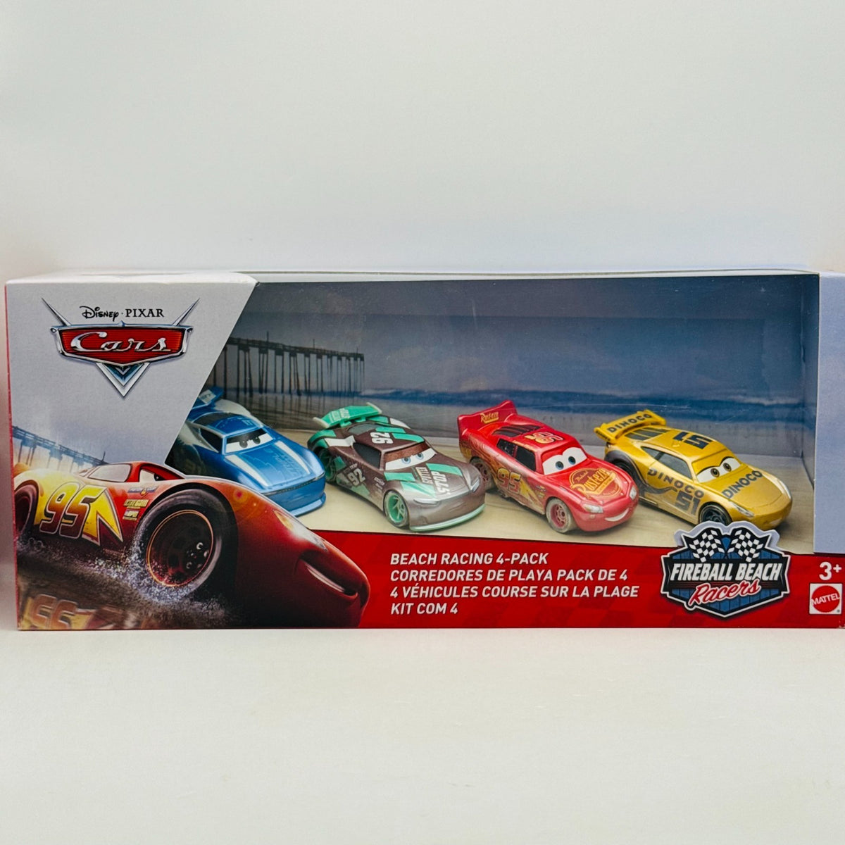 Disney Pixar Cars - FIREBALL BEACH RACING 4-PK CAM SPINNER SHELDON- 1:55 Diecast