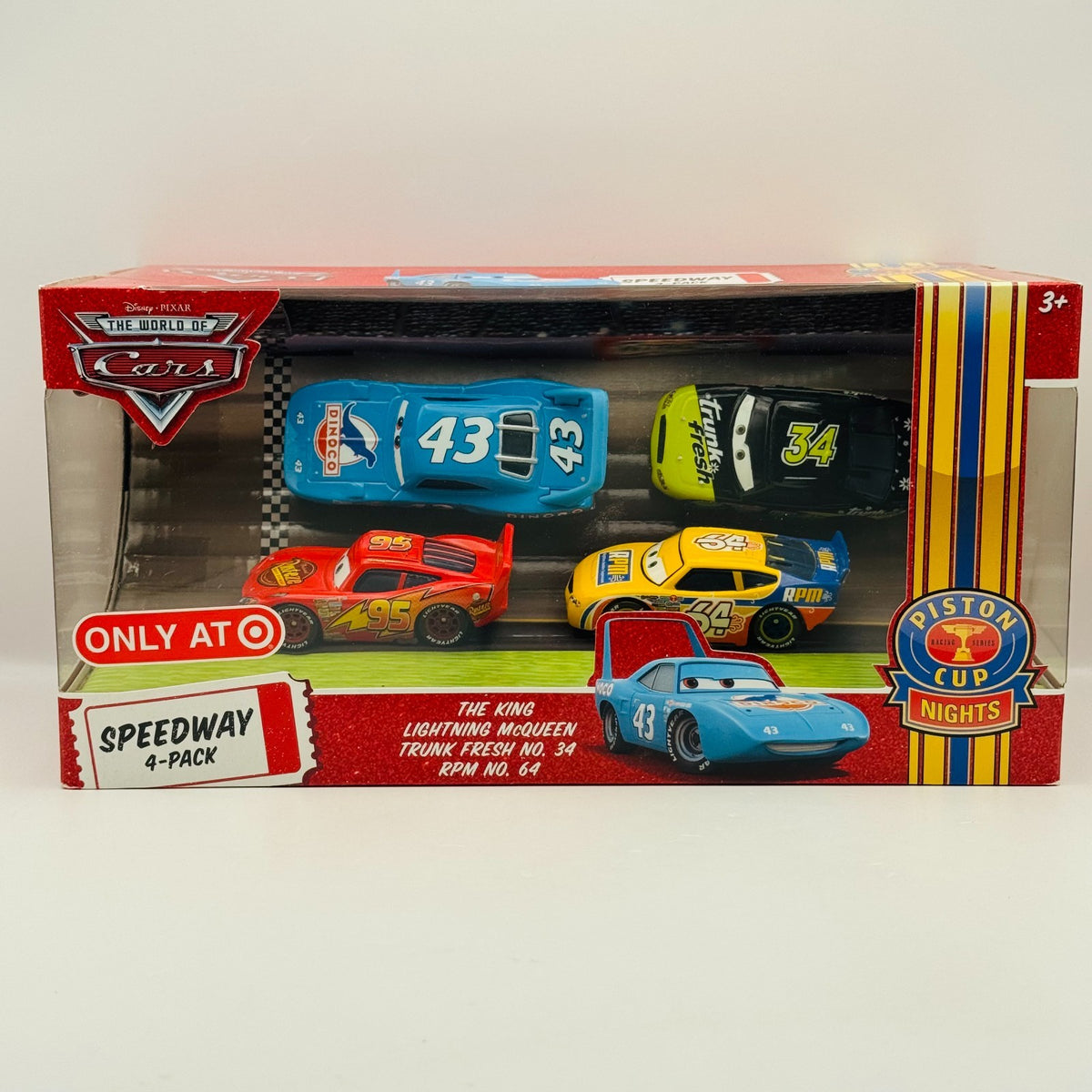 Disney Pixar Cars - SPEEDWAY 4-PK DIRKSON D'AGOSTINO TRUNK FRESH - 1:55 Diecast
