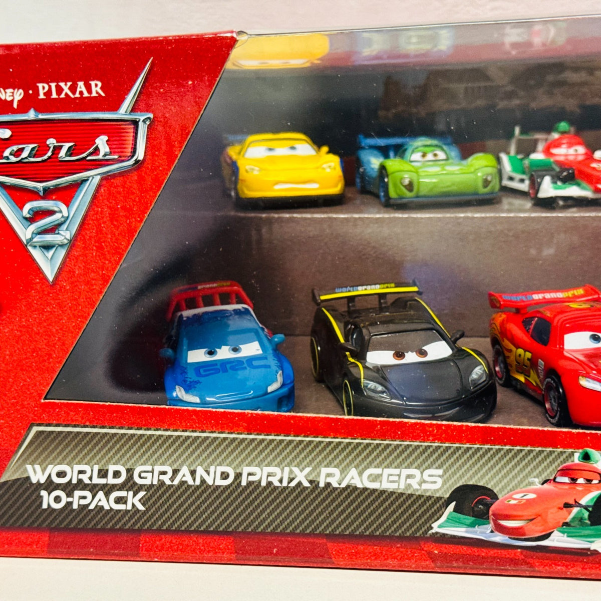Disney Pixar Cars - WORLD GRAND PRIX RACERS 10-PK Cars 2 2012 - 1:55 Diecast