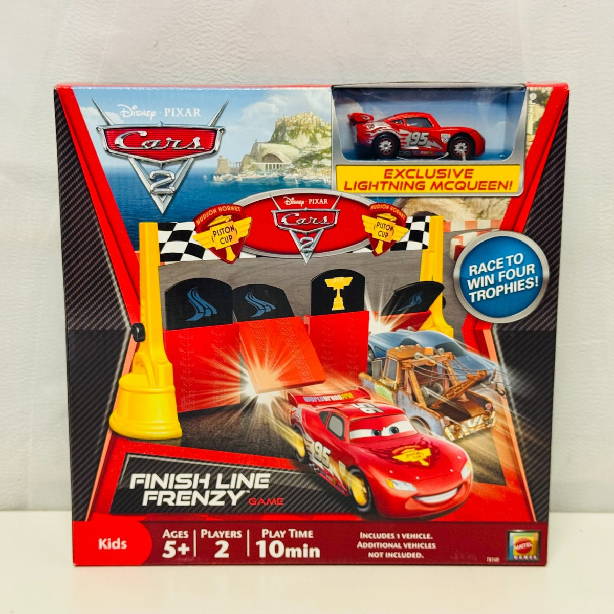 Disney Pixar Cars - FINISH LINE FRENZY SILVER MCQUEEN Cars 2 2011 - 1:55 Diecast