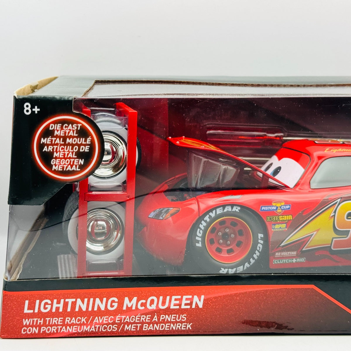 Disney Pixar Cars - JADA CARS 3 LIGHTNING MCQUEEN WITH WHITEWALLS - 1:24 Diecast