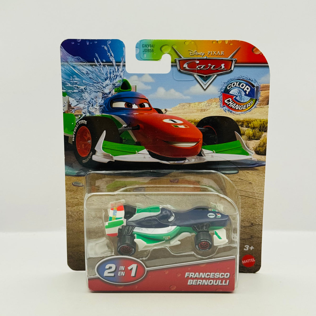 Disney Pixar Cars - COLOR CHANGERS CARS 2 FRANCESCO PURPLE/RED - 1:55 Scale