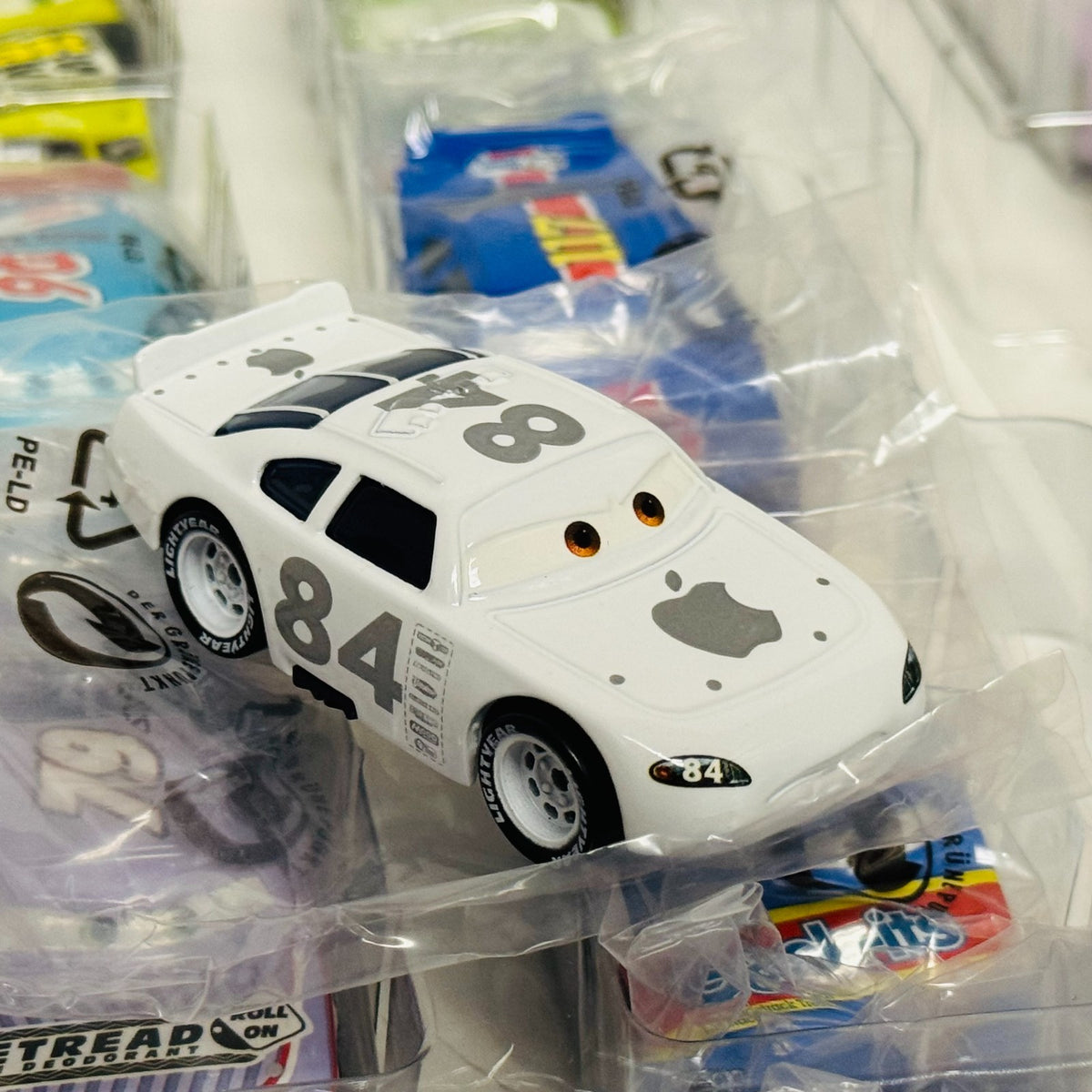 Disney Pixar Cars SPEEDWAY OF THE SOUTH SET APPLE CAR OPENED ONLY FOR INSPECTION