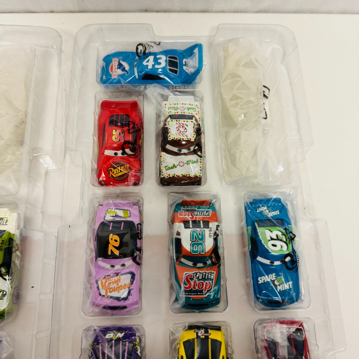 Disney Pixar Cars SPEEDWAY OF THE SOUTH SET APPLE CAR OPENED ONLY FOR INSPECTION