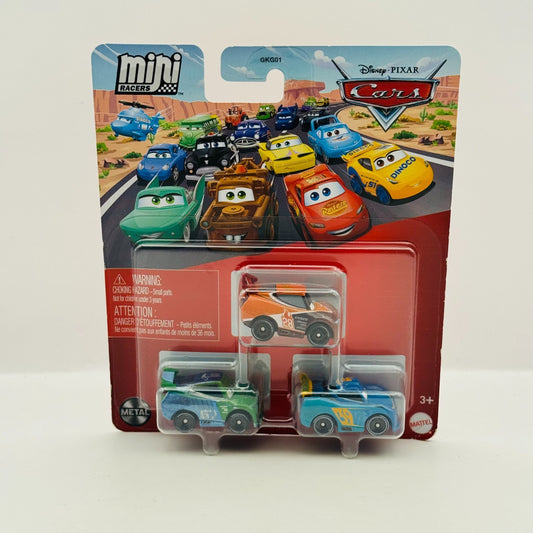 Disney Pixar Cars - Mini Racers NEXT GEN TIM MICHAEL JIM REVERICK 3-PK - Diecast