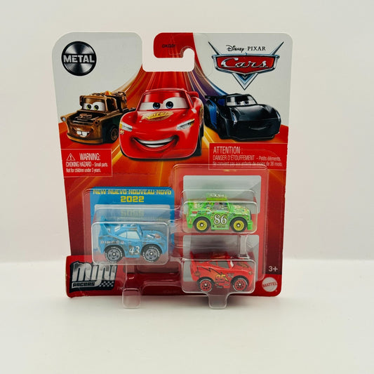 Disney Pixar Cars - Mini Racers RACE DAMAGED KING CHICK HICKS 3-PK - Diecast