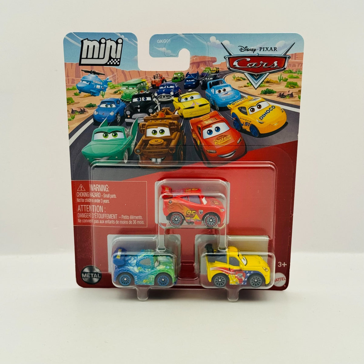 Disney Pixar Cars Mini Racers JEFF GORVETTE CARLA VELOSO WGP Cars 2 3-PK Diecast