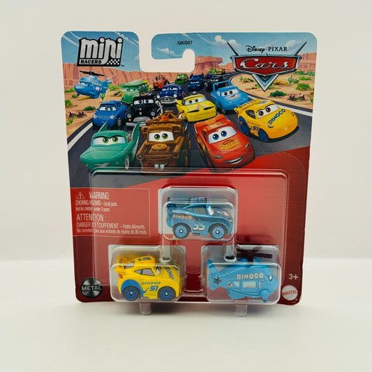 Disney Pixar Cars - Mini Racers METALLIC DINOCO MCQUEEN ROTOR CRUZ 3-PK -Diecast