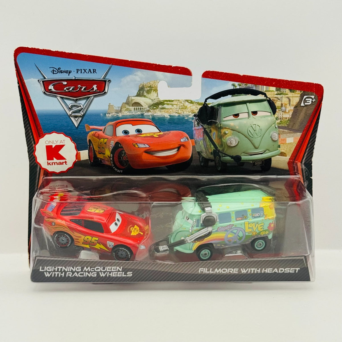 Disney Pixar Cars - MCQUEEN & RACE TEAM FILLMORE WITH HEADSET 2011- 1:55 Diecast