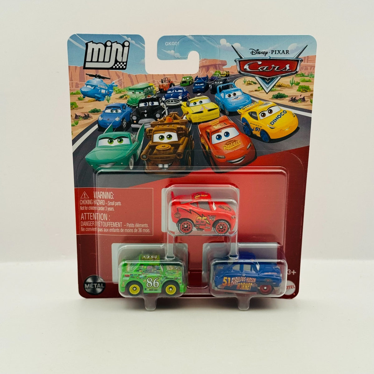 Disney Pixar Cars - Mini Racers FABULOUS HUDSON HORNET CHICK HICKS 3-PK Diecast