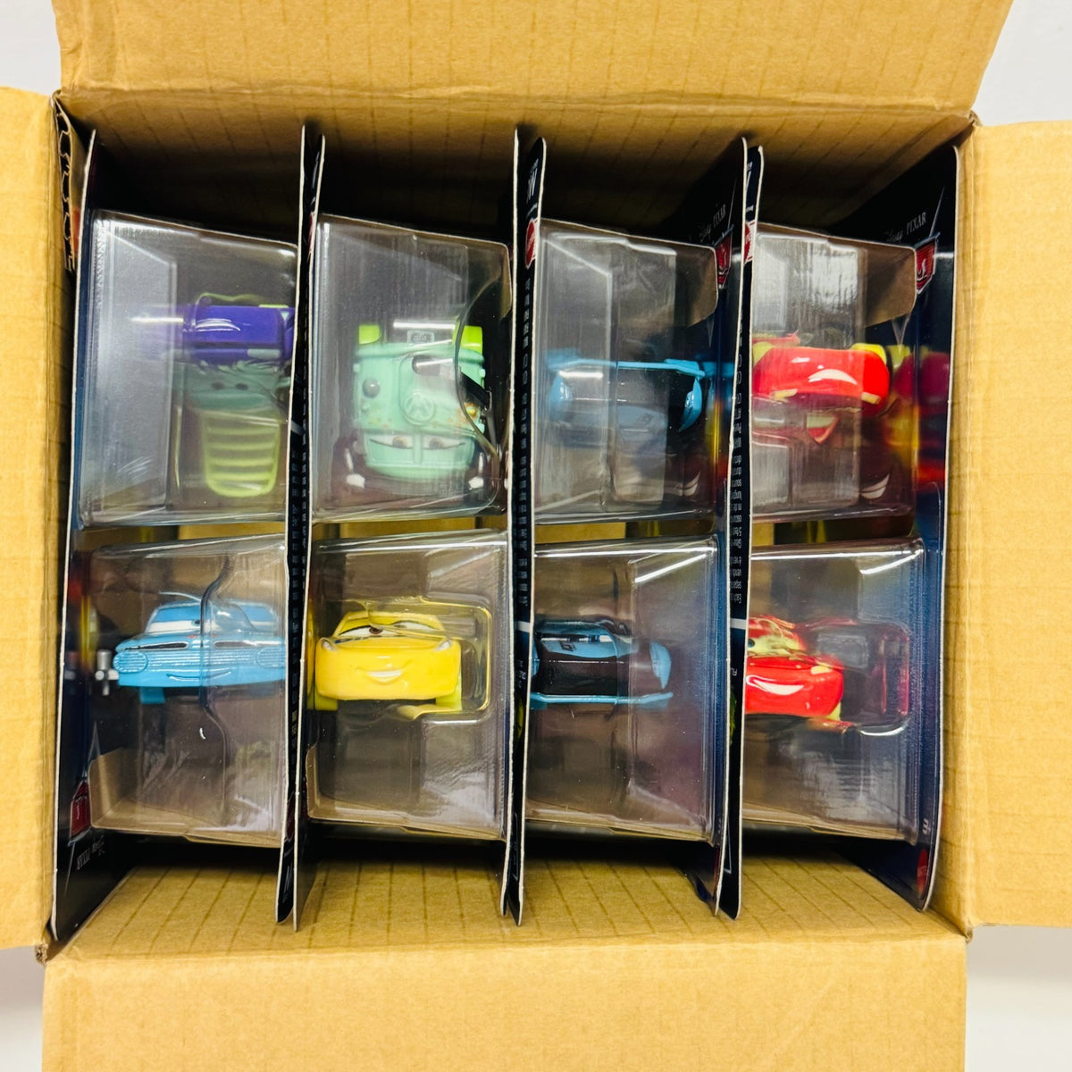 Disney Pixar Cars - GLOW RACERS CASE OF 8 WINGO, RAMONE, FILLMORE - 1:55 Diecast