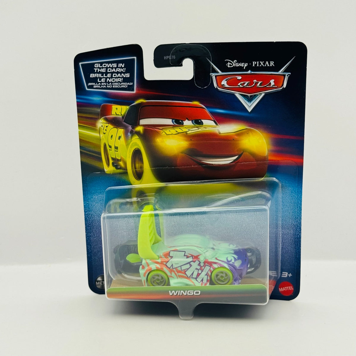 Disney Pixar Cars - GLOW RACERS WINGO W/ FLAMES (Glow In The Dark) -1:55 Diecast