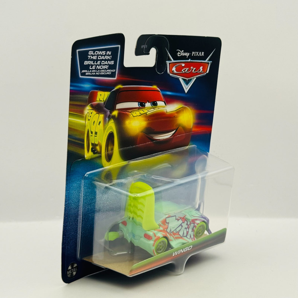 Disney Pixar Cars - GLOW RACERS WINGO W/ FLAMES (Glow In The Dark) -1:55 Diecast