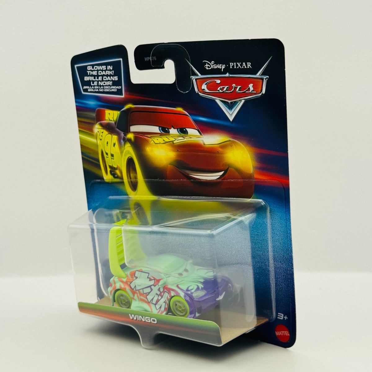 Disney Pixar Cars - GLOW RACERS WINGO W/ FLAMES (Glow In The Dark) -1:55 Diecast