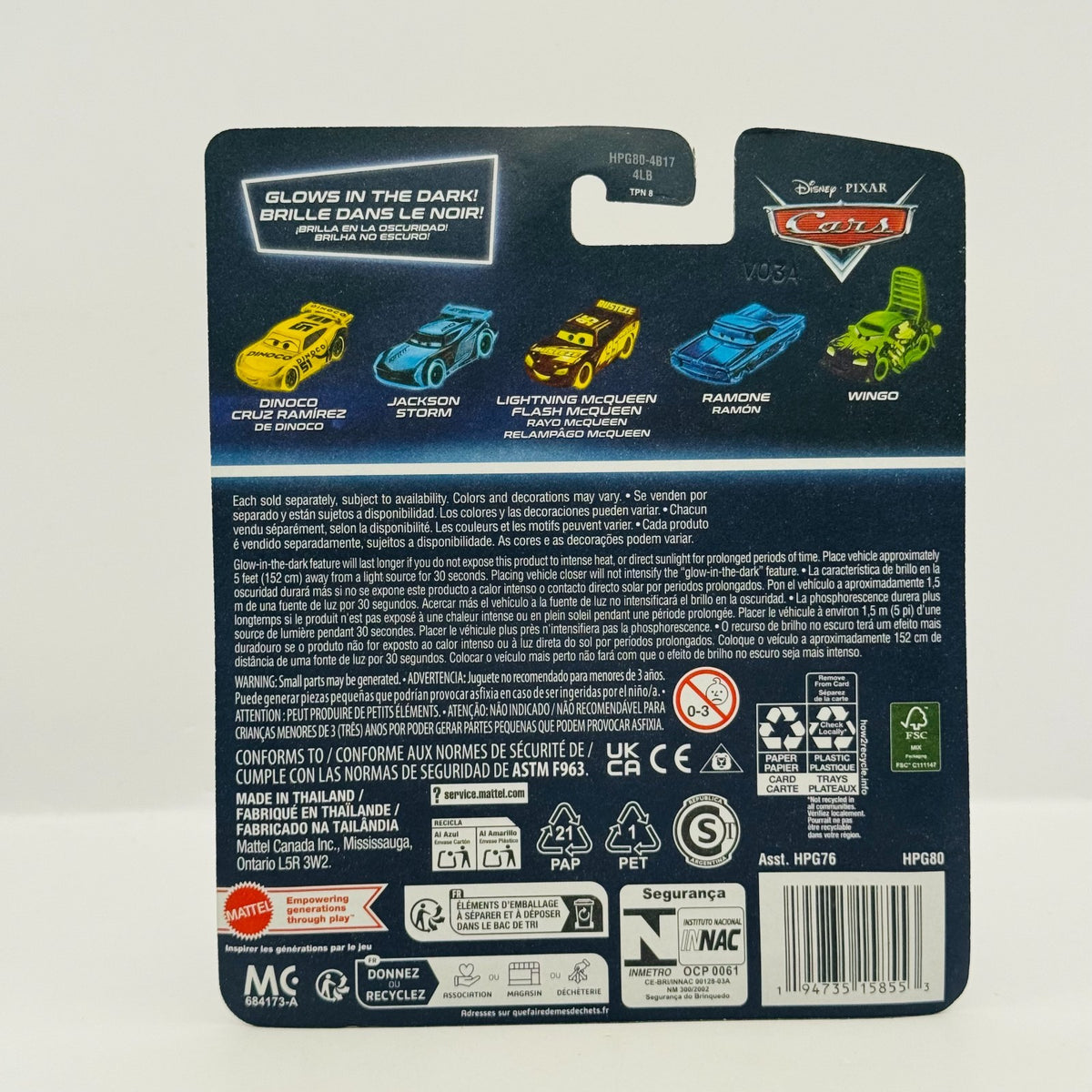 Disney Pixar Cars - GLOW RACERS FILLMORE (Glow In The Dark) - 1:55 Diecast